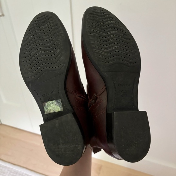 Geox Ankle Boots Burgundy Brown Leather Amphibiox Zip Up Buckle Size 39 US 9 - Picture 4 of 10